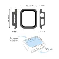Ociodual Funda Protectora con Cristal Templado Compatible con Relojes Inteligentes Apple Watch 4/5/6/SE (44 mm) Traslucido - details 2