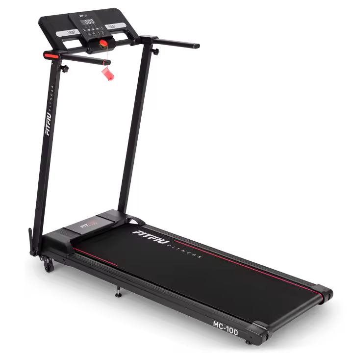 FITFIU Fitness MC-100 - Cinta de Correr Plegable, 2 Inclinaciones, Pantalla Interactiva, Bluetooth Speaker, 12 Programas, Peso máx.120kg, y Conectividad con App KINOMAP, para el Hogar/ Oficina - 1