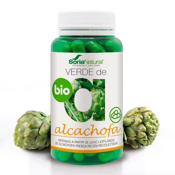 Verde de Alcachofa Soria Natural - Suplemento con Propiedades Digestivas, Depurativas y Diuréticas - 80 cápsulas de 580 mg. - 1