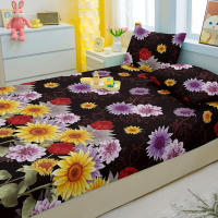 Sábana Fitted Moderna Y Sencilla Con Estampado De Plantas Y Flores Mate Para Dormitorio Cubierta De Cama De Poliéster 100% Excluye Fundas De Almohada - details 4