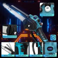 Motosierra eléctrica sin escobillas para carpintería, herramientas de corte de jardín para batería Makita de 18V, 8 pulgadas Motosierra eléctrica, Con 1 batería enchufe de la UE - details 4