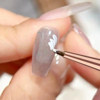 Pincel De Uñas Con Pétalos Triangulares En Colores Diferentes Línea De Acrílico Para Dibujar Y Pintar Con Diseño De Cuadrícula Y Flor Herramienta De Manicura - details 8