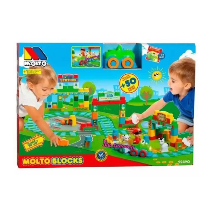 Bloques de Construcción Molto Tren + Tapiz | Divertido y Educativo - 1