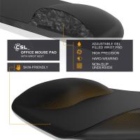 Alfombras de Raton Negra antideslizante y cómoda con reposamuñecs de espuma de gel para el cargador portátil. Compatible con Ratones láser y ópticos. Color Negro. - details 0