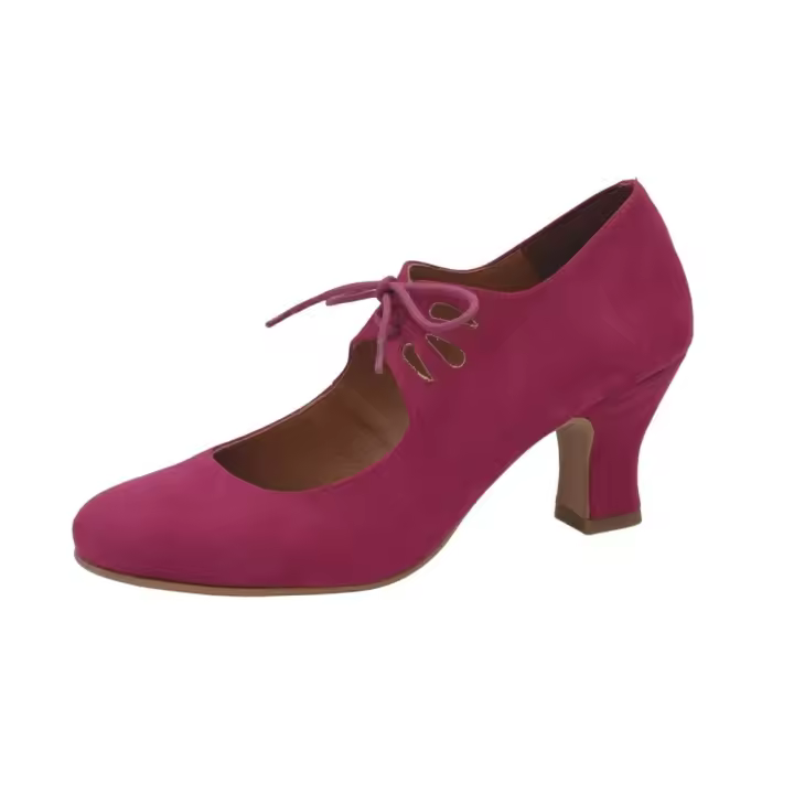 Zapatos De Baile Flamenco Antelina Cordones Para Mujer - 1