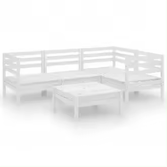 VIDAXL 3082693 juego de muebles de jardín de 5 piezas con sofás y mesa en palés de madera maciza pino blanco vida xl - 1
