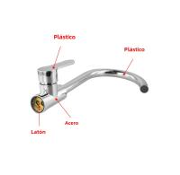Grifo de Cocina de Acero Inoxidable Contemporáneo Mixturador de Agua Caliente y Fría de Mano Única - details 4