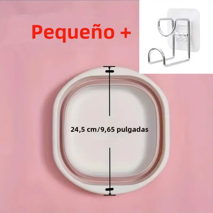 Tazón De Mano Plegable Multifuncional Para Viajes Y Camping Ecológico Espacioso Con Agujeros Para Colgar Y Anillo Antideslizante - 1