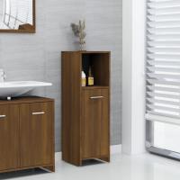 vidaXL Armario de baño madera contrachapada 30x30x95 cm en color Blanco/Roble ahumado/Roble Sonoma y más | almacenamiento funcional diseño moderno para baño dormitorio sala - details 5