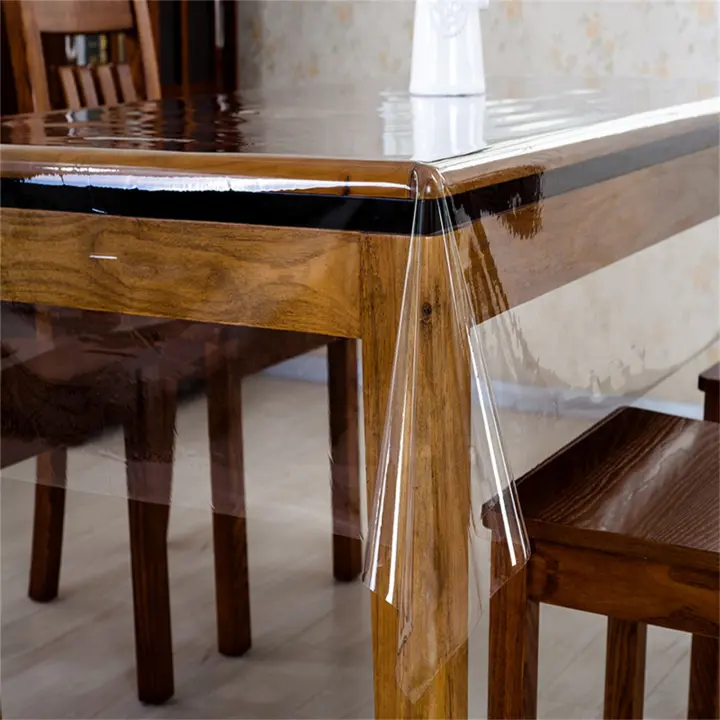 Protector De Mesa De Vinilo Transparente Impermeable Y Antiaceite Para Fácil Limpieza Tamaño Rectangular 48x60 Pulgadas - 1