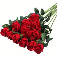 20pcs Arreglo De Rosas Artificiales Realistas Para Bodas Cumpleaños Y Más Decoración Floral Para El Hogar Y Arreglo De Flores - details 10