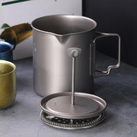 Lixada Taza De Café De Titanio 750ml Con Press Francés Y Cuchara Plegable Para Camping Y Cocina Al Aire Libre - details 9