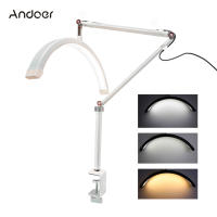 Andoer HD-M3X Luz De Video LED De Anillo De Escritorio Con Forma De Media Luna 3000K-6000K Dimmable Para Belleza Salon Maquillaje Streaming Vivo - details 0