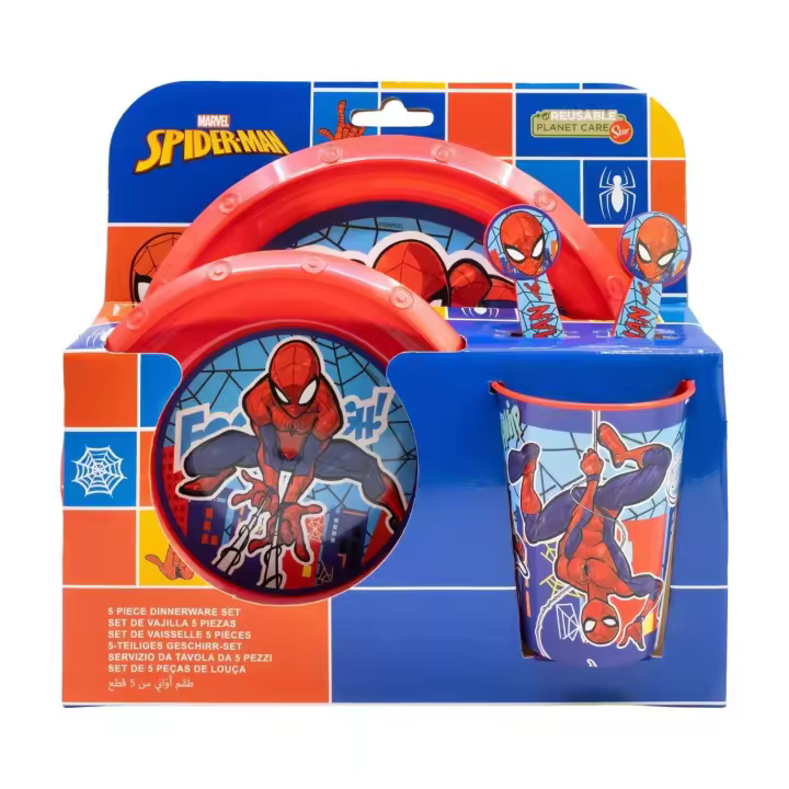 Set vajilla infantil easy Spiderman Marvel 5 piezas - Marvel - 1