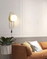 Lámpara De Pared LED De Vidrio Mate Con Interruptor De Enchufe Negro Y Oro G9 Para Pasillo Aisles Luz De Pared Moderna Para Cocina Comedor Dormitorio Foyer Estudio - details 9