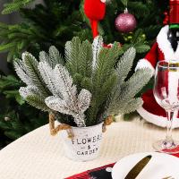 10PCS Ramas De Pino Artificial Para Navidad Árbol De Navidad Decoración De Fiesta Guirnalda De Pinos Con Nieve Regalos Para Decoración De Ambientes - details 4
