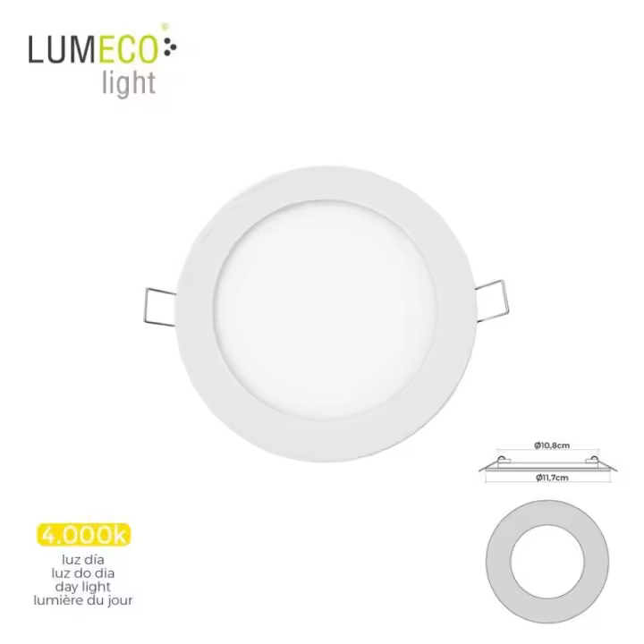 Mini downlight led empotrable redondo 6w 4000k luz día Color blanco ø11.7cm EDM - 1
