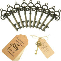 10pcs Abrebotellas Con Llavero Vintage De Esqueleto Y Etiqueta Gracias Para Favors De Boda Regalos Para Fiesta De Boda - details 14