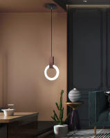 Lámpara Colgante Moderna Y Minimalista Nórdica Pequeña Para Mesa De Noche Restaurante Barra Y Estudio Fuente De Luz AC 90-260V Placa De Aluminio - details 9