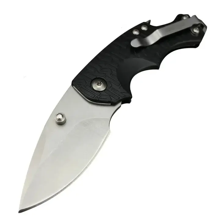 Cuchillo Plegable Táctico De Manija De Fibra De Vidrio Y Hoja De Acero Inoxidable 7Cr13Mov Para Camping Herramienta Cortante Multicolor - 1