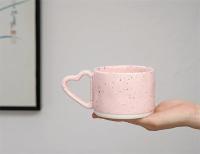 Taza De Café De Cerámica De 300ml Estilo Ins Forma De Corazón Con Mango Para Desayuno Leche Y Avena Regalo De San Valentín Universal Tamaño 9.3x7cm - details 9