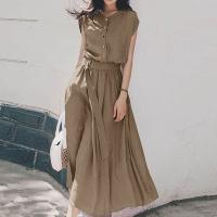 Vestido Corto De Manga Para Mujer ZANZEA 2025 Elegante Y Vintage Vestido Casual De Fiesta Midi De Verano Con Cinturón A-Line - details 2