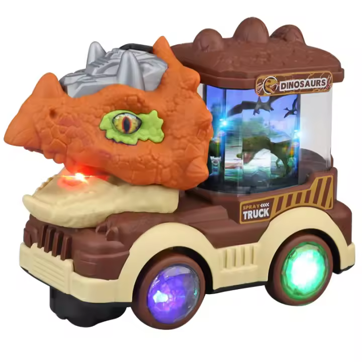 Coche De Dinosaurio Eléctrico Con Luz Y Música Sprayer Triceratops Tyrannosaurus Rex Juguete Para Niños Y Niñas Edad Recomendada 4-12 Años - 1