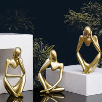Thinker Statues and Sculptures, Resin Black Thinker Statue Ornaments, Abstract Style Sculptures, Housewarming Gifts, Housewarming Decorations, Living Room Dining Desk Decorations - details 1
