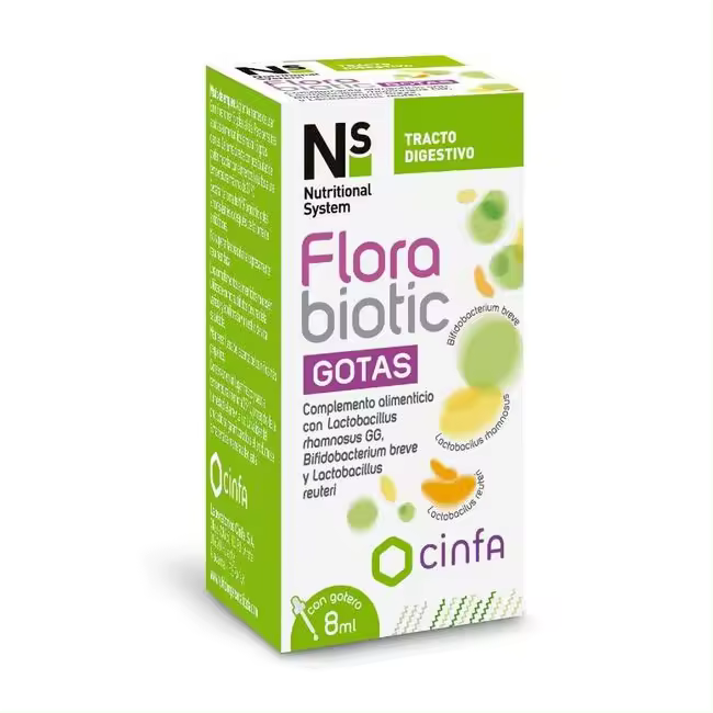 NS FLORABIOTIC PROBIÓTICOS GOTAS 8 ML. Ayuda a equilibrar la flora intestinal y a reforzar el sistema inmunológico. - 1