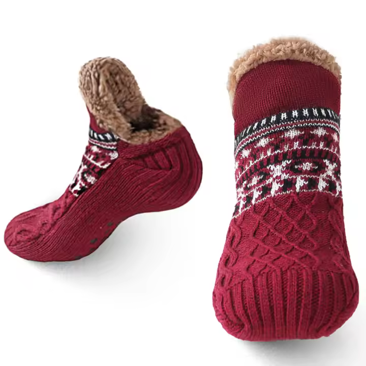 Calcetines Térmicos Para Hombre Y Mujer Invierno Calientes Cortos De Algodón Grueso Suaves Antideslizantes Para El Hogar Y Dormir Fuzzy Fluffy - 1