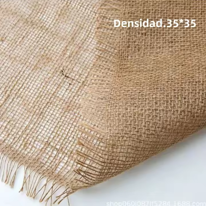 Tela De Jute Natural 63x19.6in Para Decoración Rustica De Boda De Navidad Y Manualidades DIY Tejido De Fibra De Jute Densidad 35x35 Para Almacenamiento Y Flores - 1