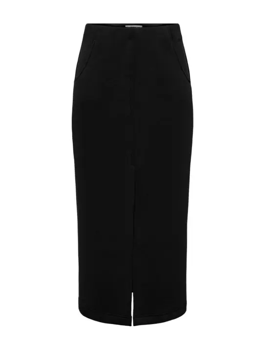 Falda Only Tanvi larga negro ajustada tiro alto para mujer - 1