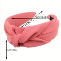 Nueva Moda Diademas Con Nudo Para Mujeres Color Sólido Cinta De Tela Ancha Accesorio De Cabello Suave Diadema Decorativa Para Todas Las Estaciones - details 0