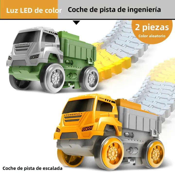 Coche De Carreras Mágicas Con Pista LED Juguete Electrónico Para Niños Y Niñas Regalo De Cumpleaños Edad Recomendada 6-12 Años Material Plástico PP - 1