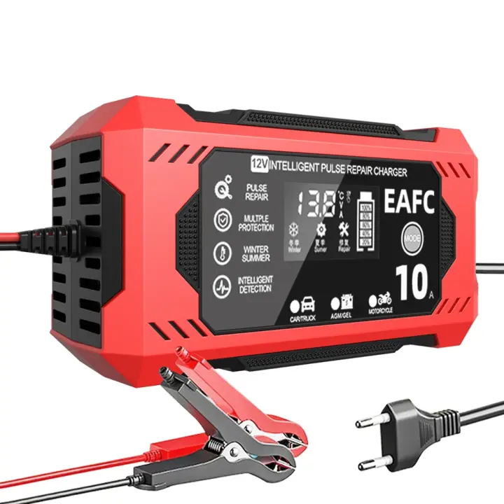 Cargador De Batería Para Coche EAFC 10A 12V 8A 6A Unidad De Carga De Mantenimiento En 7 Etapas Para Baterías AGM Gel Y Ácido Plomo - 1