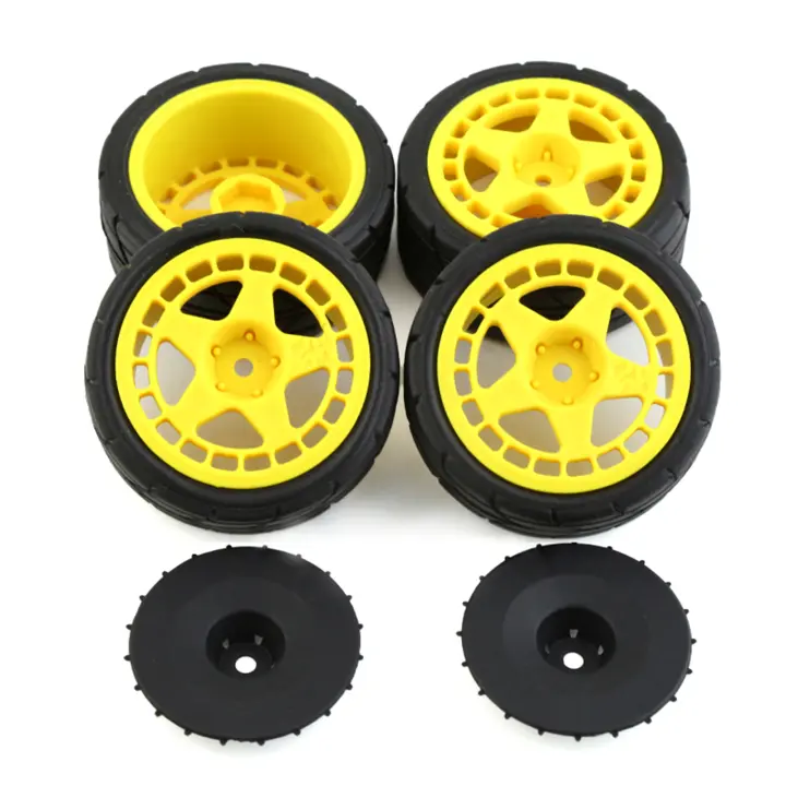 Rim De Rueda De Carreras RC 1/10 Para TAMIYA TT02 XV01 HSP HPI KYOSHO WLtoys Con Neumático De Goma 26mm Material Plástico - 1