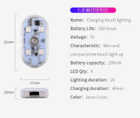 Lámpara De Lectura Para Techo De Coche LED Mini Toque Recargable Por USB Iluminación Interior Portátil Para Camper - details 15