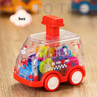 Coche De Puzzle Para Niños Transparente Y Con Engranajes Juguete De Tipo Presión Y Deslizamiento Inercial Autobús De Dibujos Animados Para Interacción Padre-hijo - details 5