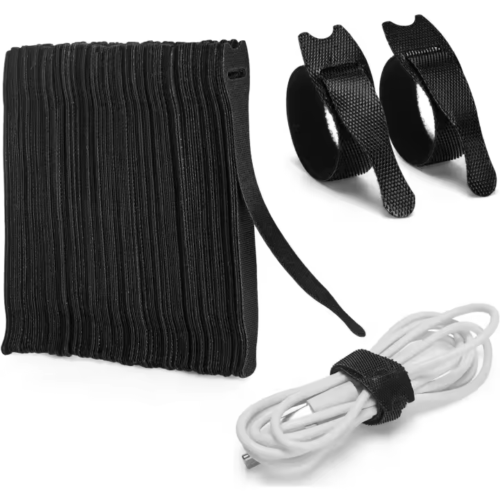 Pack 50 Bridas Organizador de Cables en Velcro - Organizador Cables Escorio, Oficina, etc () - 1