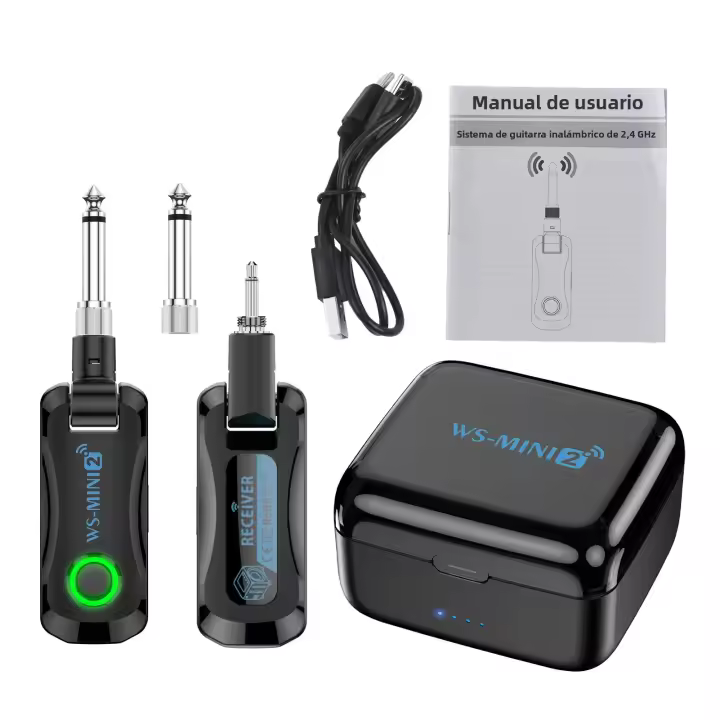 Sistema Inalámbrico De Guitarra 2.4G Recargable Portátil Con Compartimento De Carga 4 Canales Transmisor Y Receptor Audio - 1