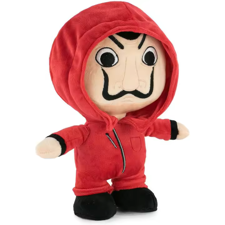 Peluche Famosa Softies - Peluche 20 cm de los Personajes de La Casa de Papel, Serie Oficial de Netflix, con el Traje Rojo y la máscara de Dalí, Suave y blandito - 1