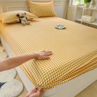 Sábana Ajustable Estilo Cuadros Skin-friendly Para Habitación De Niñas Y Niños Sábana De Cama Elástica De Poliéster 300TC Sin Almohadilla - details 5