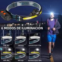 Linterna Frontal LED XPG+COB Con Zoom Recargable USB Y Batería 18650 Para Camping Pesca Y Actividades Al Aire Libre - details 7