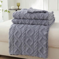 Manta De Terciopelo Coral Suelta 1pc Ligera Y Multifuncional Para Cubierta De Cama Sala De Estar Sofá Manta Para Siesta - details 9