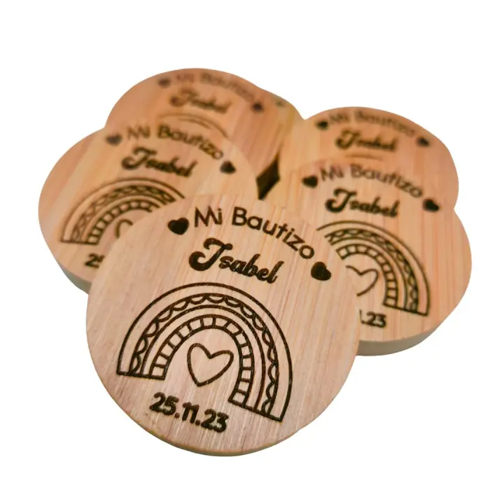 Burningwood Abrebotellas de Madera Personalizados Imán - Boda Comunión Bautizo - 1