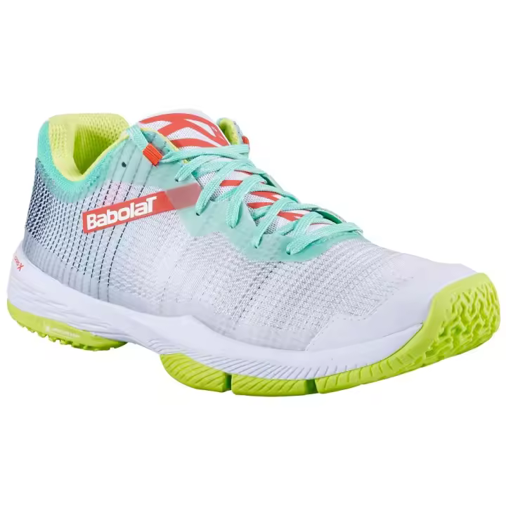 Zapatillas de Padel Babolat Ritma Woman Bkanca y Verde - Tope de Gama - Precio Increíble - 1