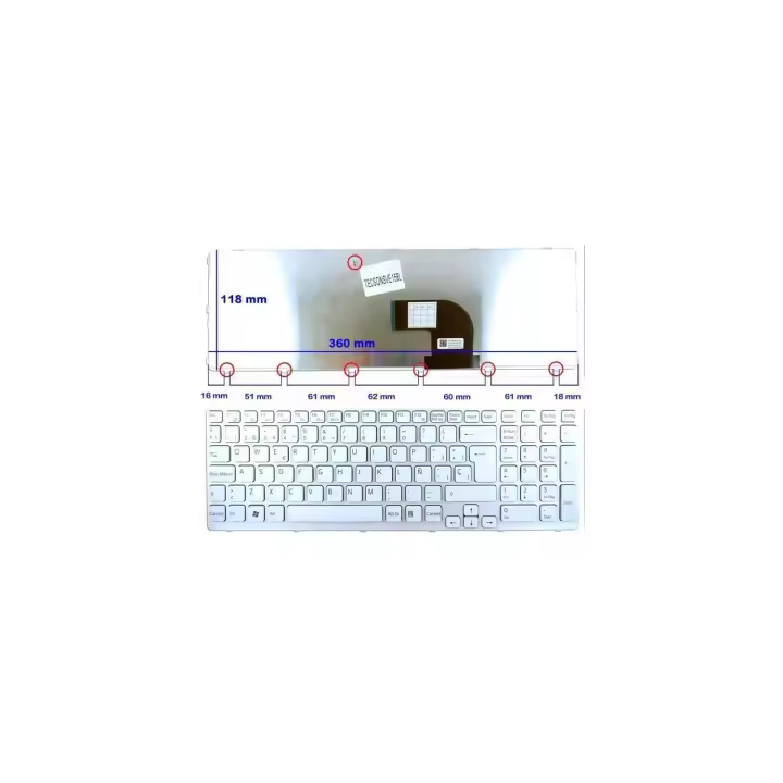 TECLADO BLANCO PARA PORTÁTIL SONY VAIO SVE151G17M - 1