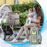 Bolsa de almacenamiento universal para cochecito de 14,6x12,2x7,5 pulgadas, Bolsa Grande impermeable para pañales de Bebe, 4 maneras de LeVar La mopila (GRIS) - details 2