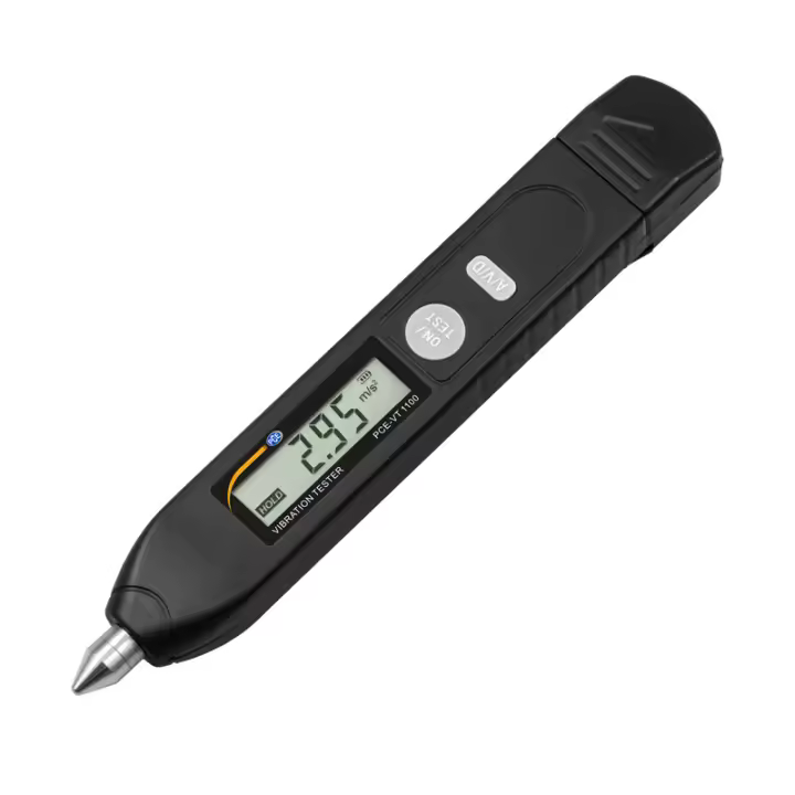 PCE Instruments Vibrómetro de bolsillo registro de la última medición / Mide aceleración, velocidad y desplazamiento / alto rango de frecuencia / medidor de mano alimentado por pilas / desconexión automática  PCE-VT 1100 - 1