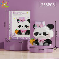 Mini Bloques De Construcción Micro Panda HUIQIBAO Modelo Diamante 3D Juguetes De Ciudad Para Niños Regalo Animal Bricks DIY - details 7